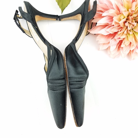 Jimmy Choo pointed toe slingback satin heels - Picture 2 of 6